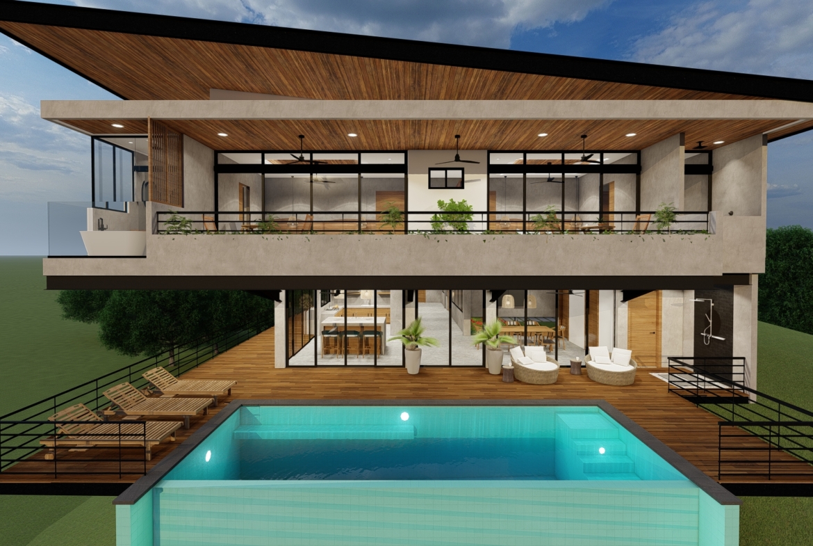 Uvita 4 BR Luxury House with Ocean Views under construction